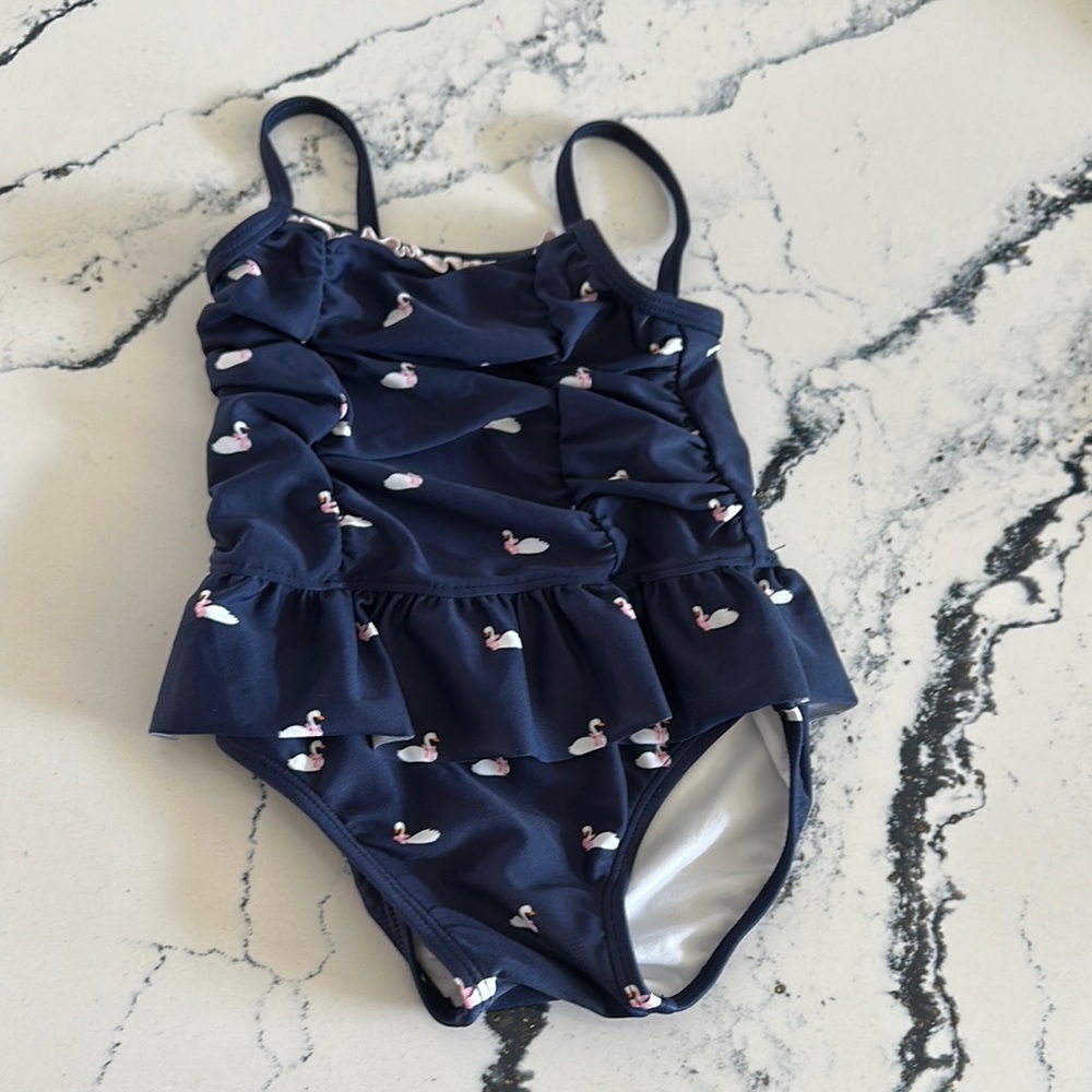 Janie and Jack  Swan Print swimsuit